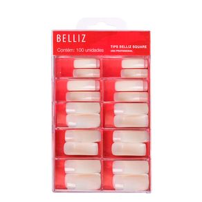 Tips-De-Unhas-Square-Natural-Belliz-100-Unidades