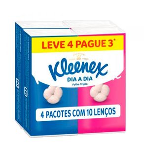 Lenco-De-Papel-Dia-A-Dia-Kleenex-Leve-4-Pague-3-Com-10-Unidades