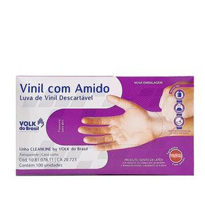 Luva-De-Vinil-Descartavel-Com-Amido-Extra-Grande-Volk-Do-Brasil-100-Unidades