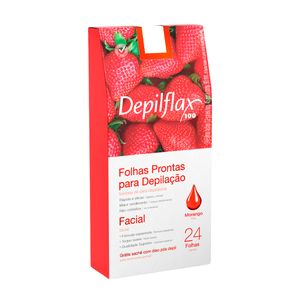 Folhas-Prontas-Para-Depilacao-Facial-Morango-Depilflax-24-Unidades
