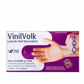 Luva-De-Vinil-Descartavel-Sem-Amido-Pequena-Volk-Do-Brasil-100-Unidades