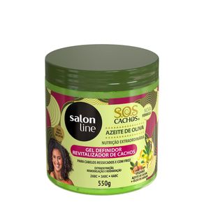 Gel-Definidor-Revitalizador-De-Cachos-S.O.S-Cachos-Azeite-De-Oliva-Salon-Line-550g