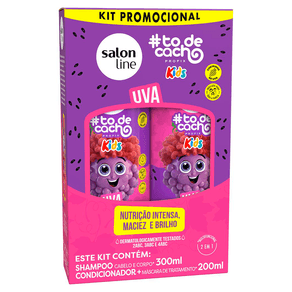 Kit-Shampoo-300ml-E-Condicionador-200ml-Uva--Todecacho-Kids-Salon-Line