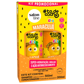 Kit-Shampoo-300ml-E-Condicionador-200ml-Maracuja--Todecacho-Kids-Salon-Line