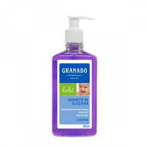 Sabonete-Liquido-Granado-Bebe-Lavanda-500ml---Hipoalergenico-Promove-Limpeza-Suave-E-Delicada-Para-A-Pele-Do-Bebe.