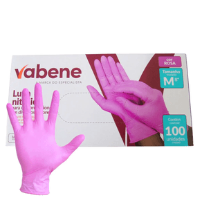Luva-Vabene-Nitrilica-Rosa-Sem-Po-Media-Com-100