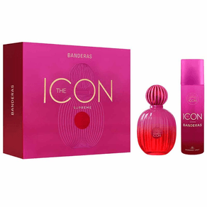 Coffret-Banderas-Kit---Perfume-The-Icon-Woman-Supre-100ml---Deo-Colonia-150ml-Kit